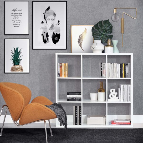 Mauro 3x3 Storage Unit in Matt White - Image 4
