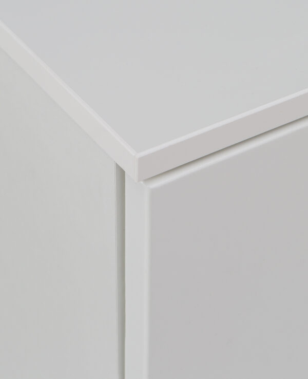 Sienna Wide Chest of 4 Drawers and 2 Doors in White/White High Gloss - Image 8