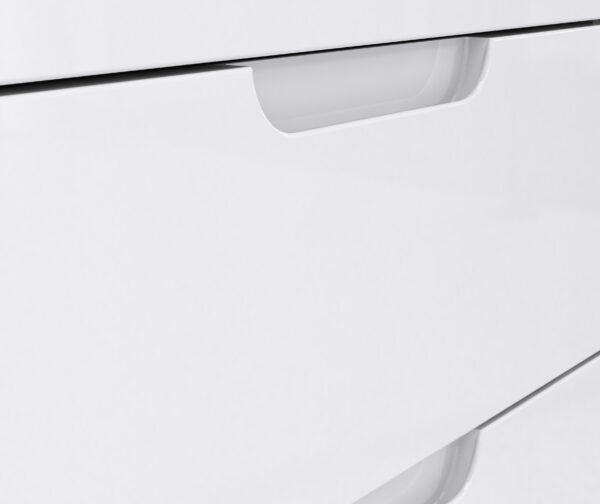 Sienna Wide Chest of 4 Drawers and 2 Doors in White/White High Gloss - Image 9