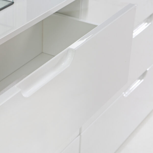 Sienna Abstract Chest of in White/White High Gloss - Image 10