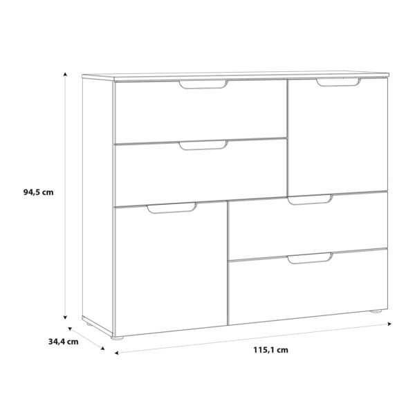 Sienna Abstract Chest of in White/White High Gloss - Image 11