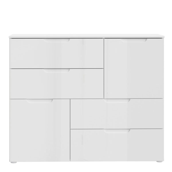 Sienna Abstract Chest of in White/White High Gloss - Image 2