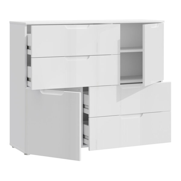 Sienna Abstract Chest of in White/White High Gloss - Image 3