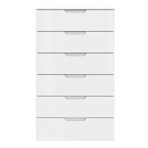 Sienna Chest of 6 Drawers in White/White High Gloss - Image 2
