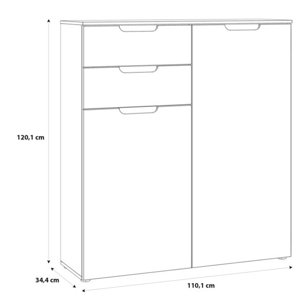 Sienna Chest of Drawers in White/White High Gloss - Image 10
