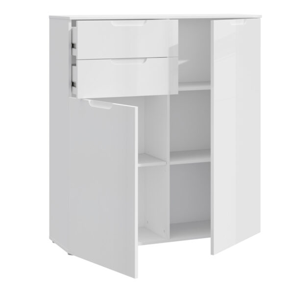 Sienna Chest of Drawers in White/White High Gloss - Image 3