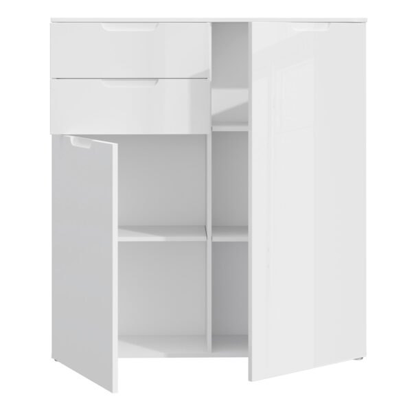 Sienna Chest of Drawers in White/White High Gloss - Image 4