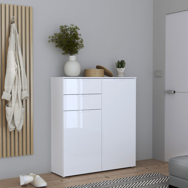 Sienna Chest of Drawers in White/White High Gloss - Image 5