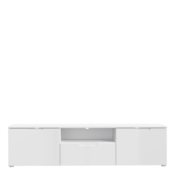 Sienna TV Unit  in White/White High Gloss - Image 2