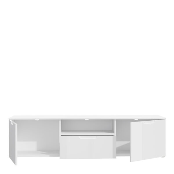 Sienna TV Unit  in White/White High Gloss - Image 4