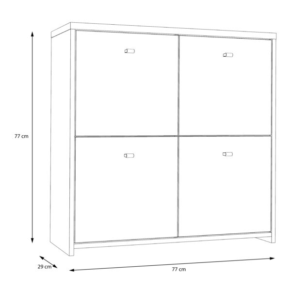 Best Chest Storage Cabinet with 4 Doors in Concrete Optic Dark Grey/Old - Wood Vintage - Image 6