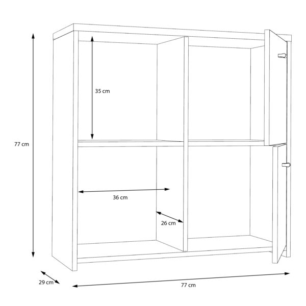 Best Chest Storage Cabinet with 4 Doors in Concrete Optic Dark Grey/Old - Wood Vintage - Image 7