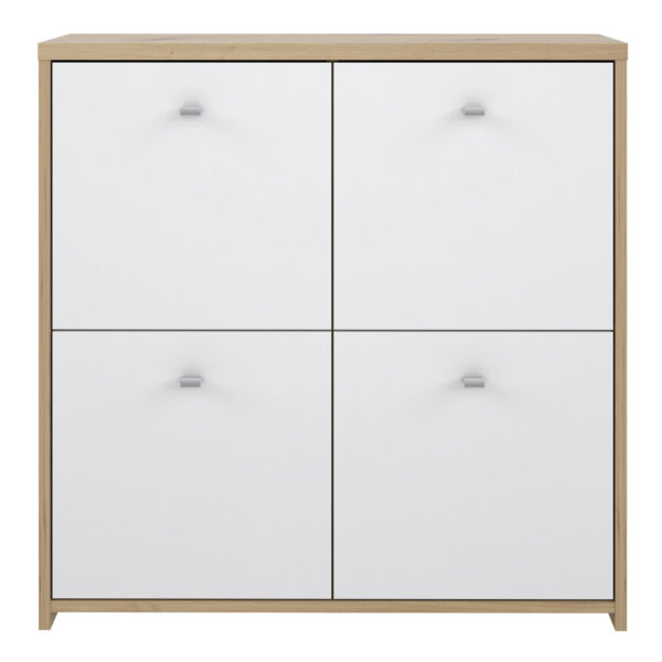 Best Chest Storage Cabinet with 4 Doors in Artisan Oak/White - Image 2