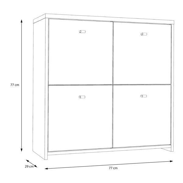 Best Chest Storage Cabinet with 4 Doors in Artisan Oak/White - Image 8