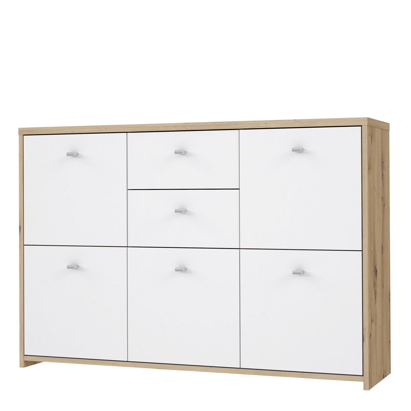 Best Chest Storage Cabinet with 2 Drawers and 5 Doors in Artisan Oak/White - Image 4