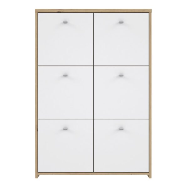 Best Chest Storage Cabinet with 6 Doors in Artisan Oak/White - Image 3