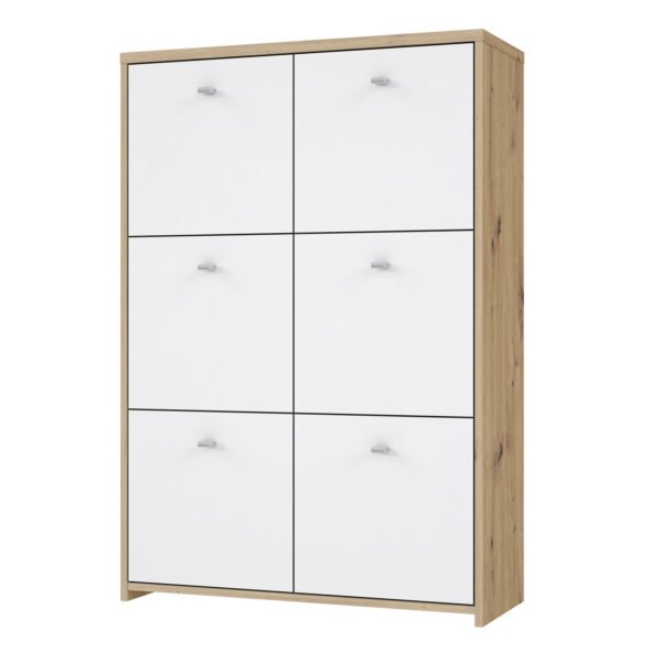 Best Chest Storage Cabinet with 6 Doors in Artisan Oak/White - Image 4
