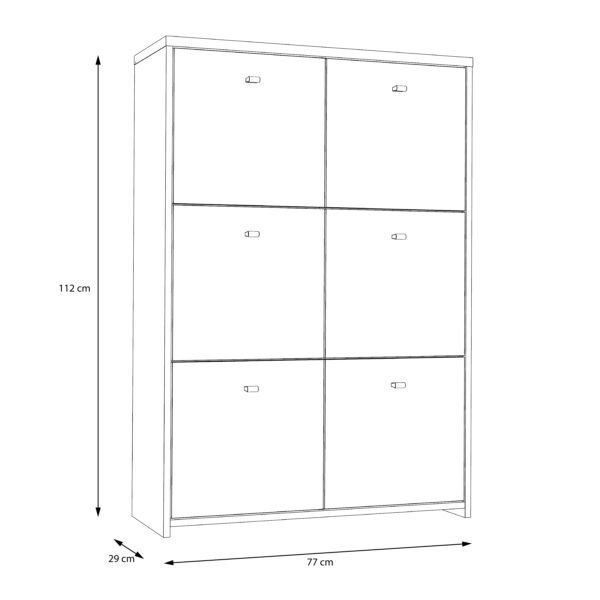 Best Chest Storage Cabinet with 6 Doors in Artisan Oak/White - Image 8