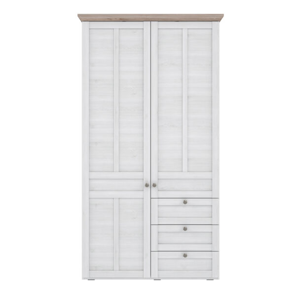 Illoppa 2 Door Wardrobe in Snowy Oak/Oak Nelson - Image 2
