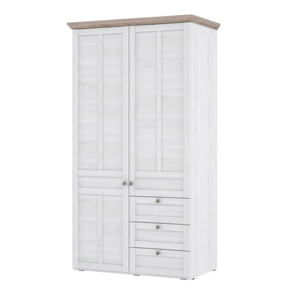 Illoppa 2 Door Wardrobe in Snowy Oak/Oak Nelson - Image 3