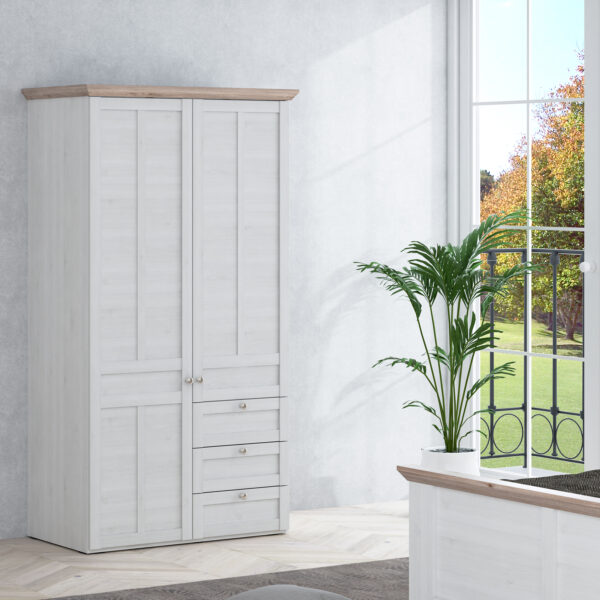 Illoppa 2 Door Wardrobe in Snowy Oak/Oak Nelson - Image 7
