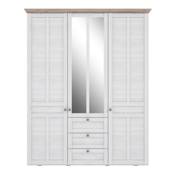 Iloppa 3 Door Wardrobe in Snowy Oak/Oak Nelson - Image 2