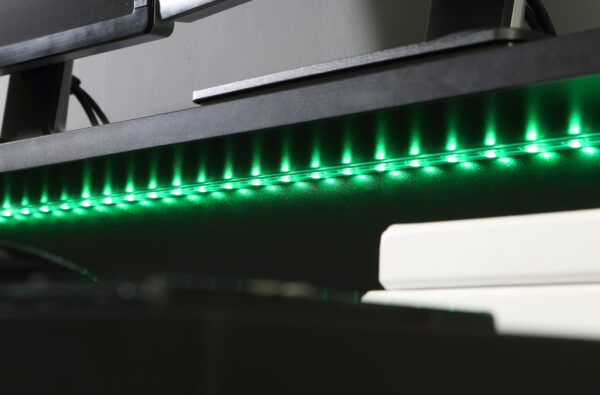 Tezaur Black Gaming Desk 2 Shelves with Colour Changing LED - Image 6