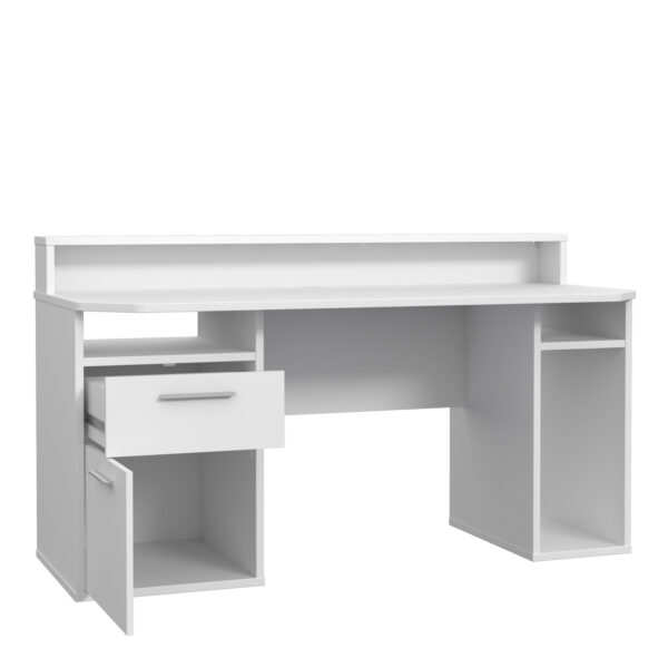Tezaur White Gaming Desk with Colour Changing LED - Image 3