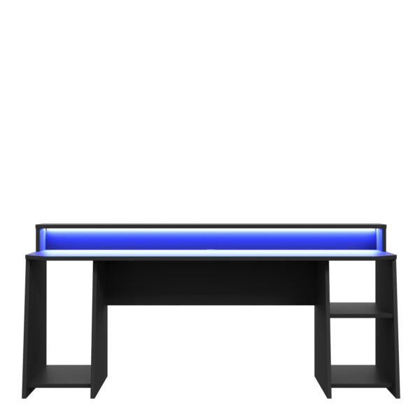 Tezaur Wide Black Gaming Desk with Colour Changing LED - Image 2