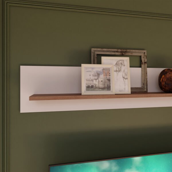 Wensley Wall Shelf in Light Grey and Oak - Image 4