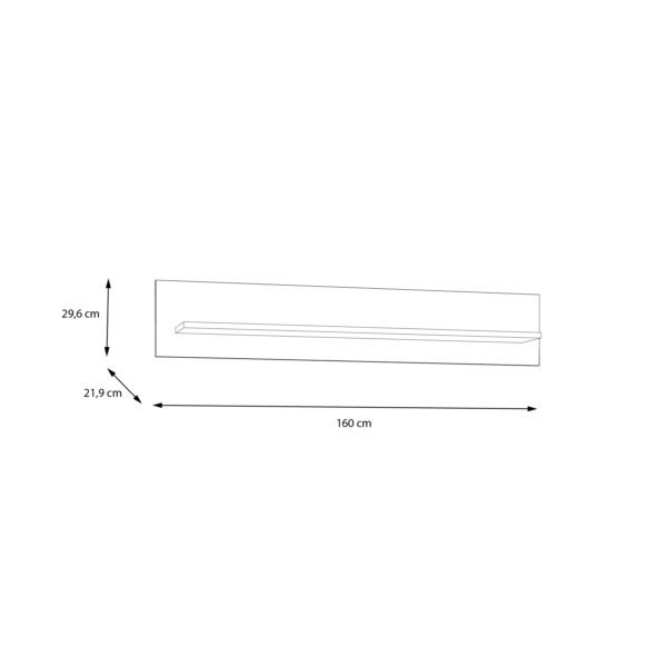 Wensley Wall Shelf in Light Grey and Oak - Image 6