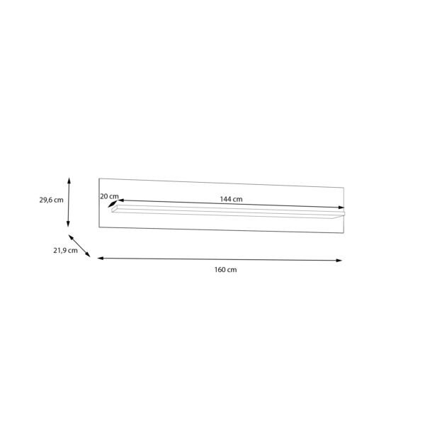 Wensley Wall Shelf in Light Grey and Oak - Image 7