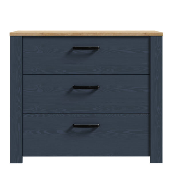Bohol 3 Drawer Chest in Riviera Oak/Navy - Image 2