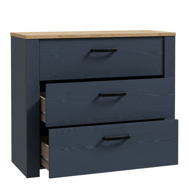 Bohol 3 Drawer Chest in Riviera Oak/Navy - Image 3