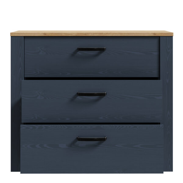 Bohol 3 Drawer Chest in Riviera Oak/Navy - Image 4