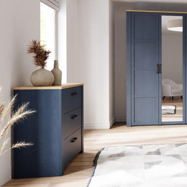 Bohol 3 Drawer Chest in Riviera Oak/Navy - Image 7
