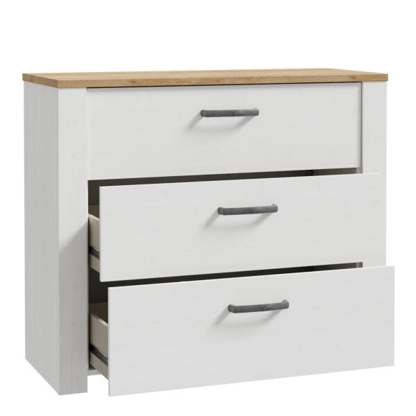 Bohol 3 Drawer Chest in Riviera Oak/White - Image 3