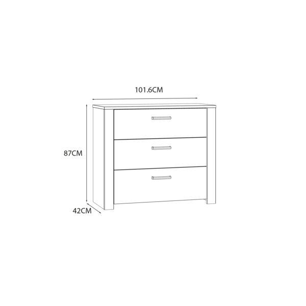 Bohol 3 Drawer Chest in Riviera Oak/White - Image 8
