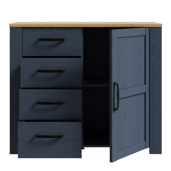 Bohol 1 Door 4 Drawer Chest in Riviera Oak/Navy - Image 4