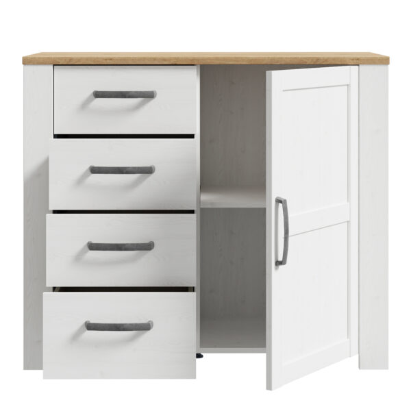 Bohol 1 Door 4 Drawer Chest in Riviera Oak/White - Image 4