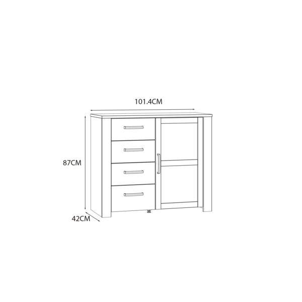 Bohol 1 Door 4 Drawer Chest in Riviera Oak/White - Image 8