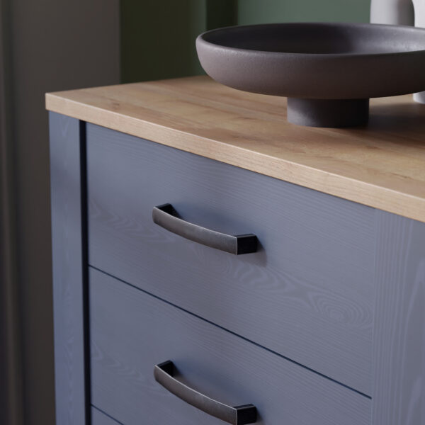 Bohol 5 Drawer Narrow Chest in Riviera Oak/Navy - Image 7