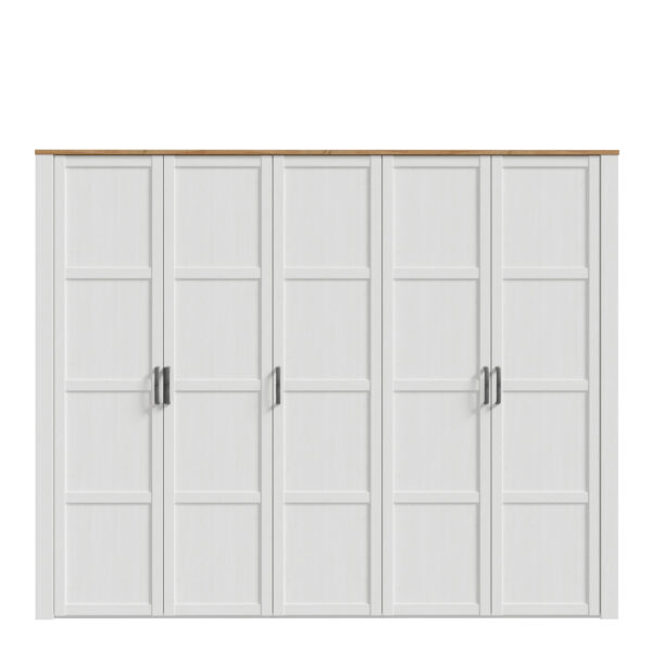 Bohol 5 Door Wardrobe in Riviera Oak/White - Image 3