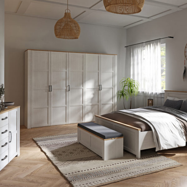 Bohol 5 Door Wardrobe in Riviera Oak/White - Image 6
