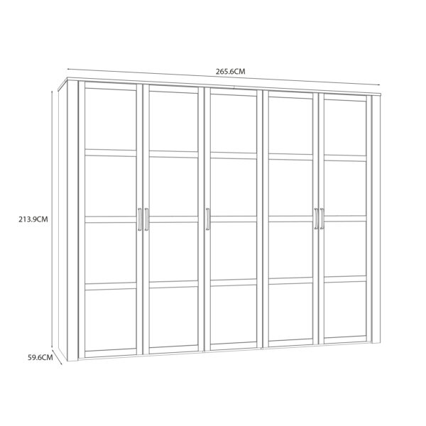 Bohol 5 Door Wardrobe in Riviera Oak/White - Image 7