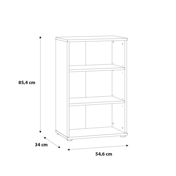 Essential Low Narrow 2 Shelf Bookcase in Vintage Oak - Image 6