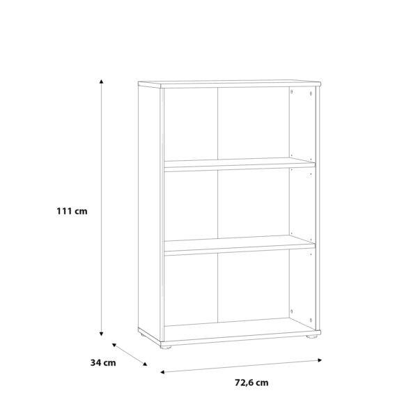 Essential Tall Wide 2 Shelf Bookcase in Vintage Oak - Image 6