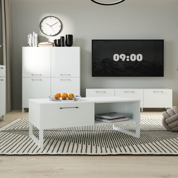 Sali 1 Drawer Coffee Table in Light Grey - Image 5