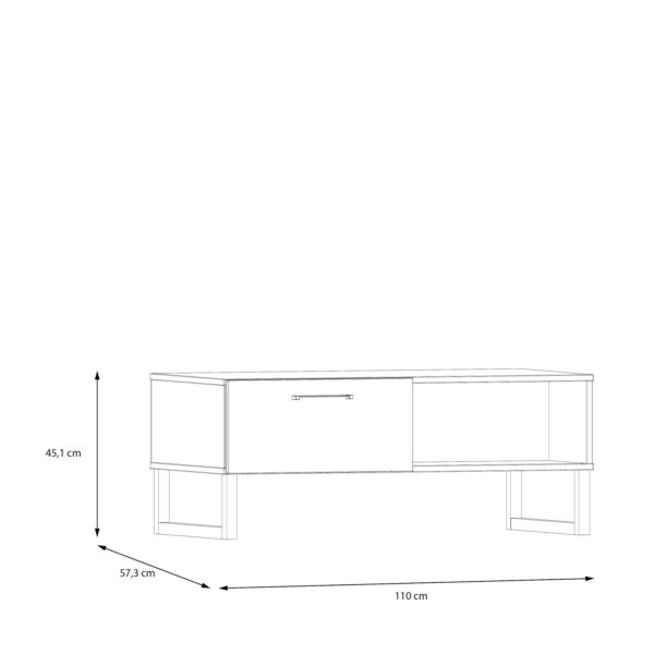 Sali 1 Drawer Coffee Table in Light Grey - Image 7
