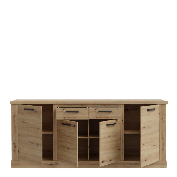 Corona 4 Door 2 Drawer Sideboard in Artisan Oak - Image 4